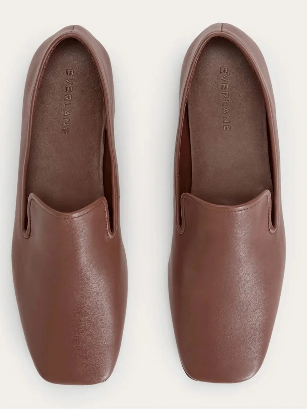 Everlane The Modern Loafer Rum Brown Leather Flats Size 9.5 NWOB Chic
